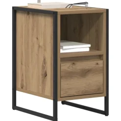 vidaXL Nachtkastje Ambachtelijk eiken 39,5 x 30 x 50 cm Bewerkt hout