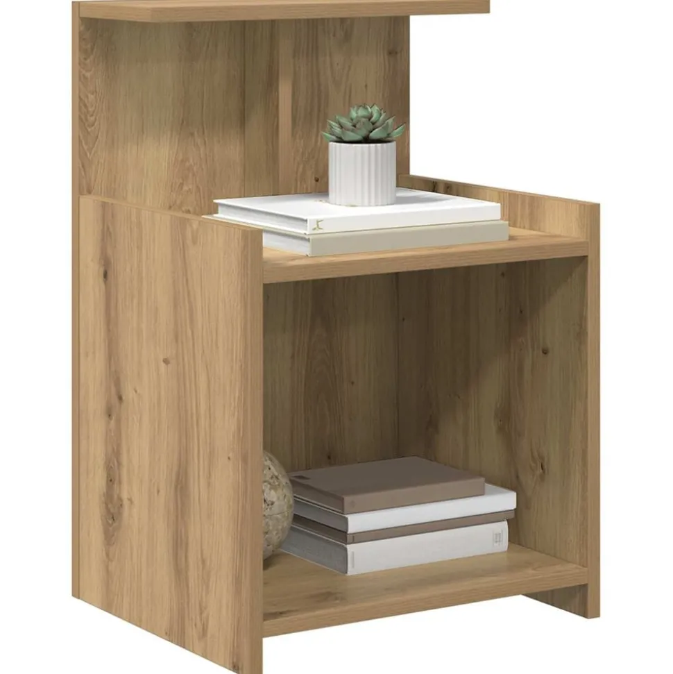 vidaXL Nachtkastje Artisan Eiken 40 x 35 x 60 cm Bewerkt hout
