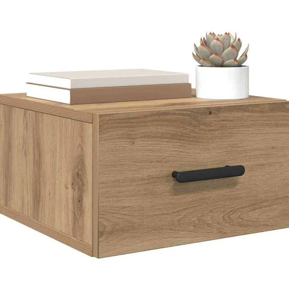 vidaXL Nachtkastje Artisan Eiken 35 x 35 x 20 cm Bewerkt hout