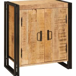vidaXL Nachtkastje Bruin 66 x 35 x 76 cm Massief ruw mango hout
