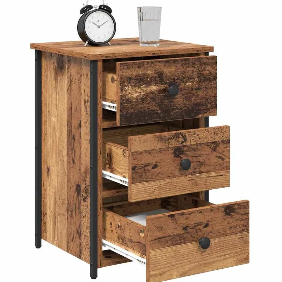 vidaXL Nachtkastje Bruin 40 x 36 x 60 cm Massief Gerecycled Hout