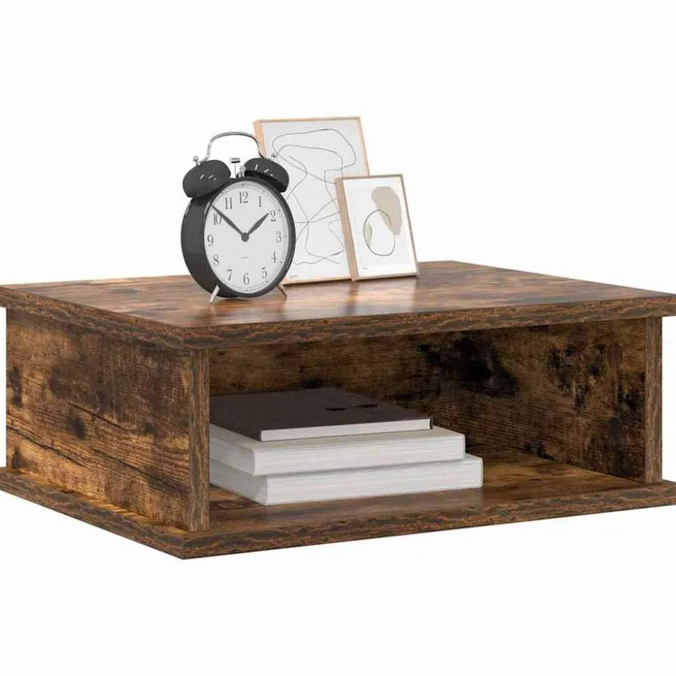 vidaXL Nachtkastje Gerookt eiken 40 x 31 x 15 cm Bewerkt hout