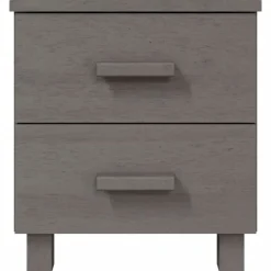 vidaXL Nachtkastje HAMAR 40x35x44,5 cm massief grenenhout lichtgrijs