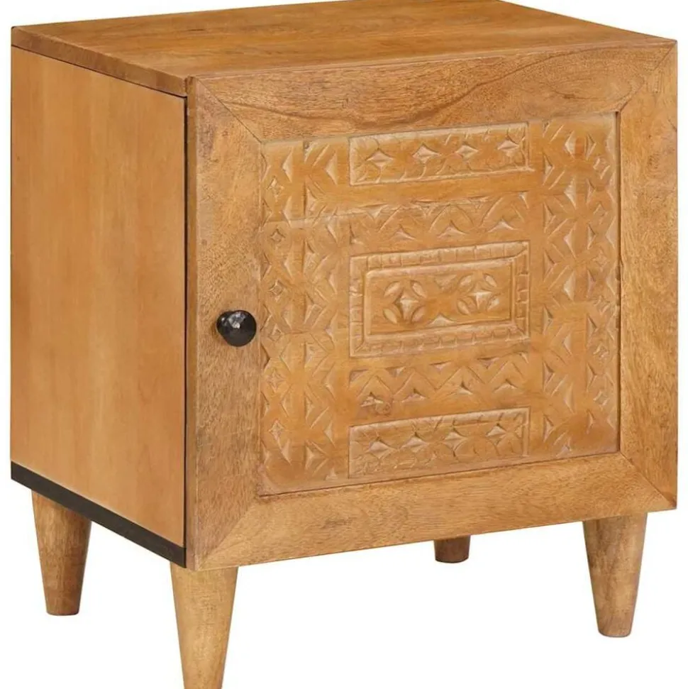 vidaXL Nachtkastje Licht Bruin 40 x 33 x 46 cm Massief acaciahout