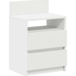 vidaXL Nachtkastje met 2 lades 40x33x60 cm wit