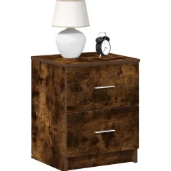vidaXL Nachtkastje met 2 lades 40x36x50 cm gerookt eikenkleurig