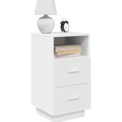 vidaXL Nachtkastje met 2 lades 36x36x68 cm wit