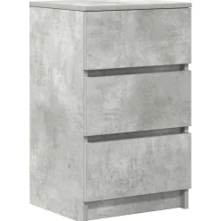 vidaXL Nachtkastje met 3 lades 39x35x65 cm betongrijs