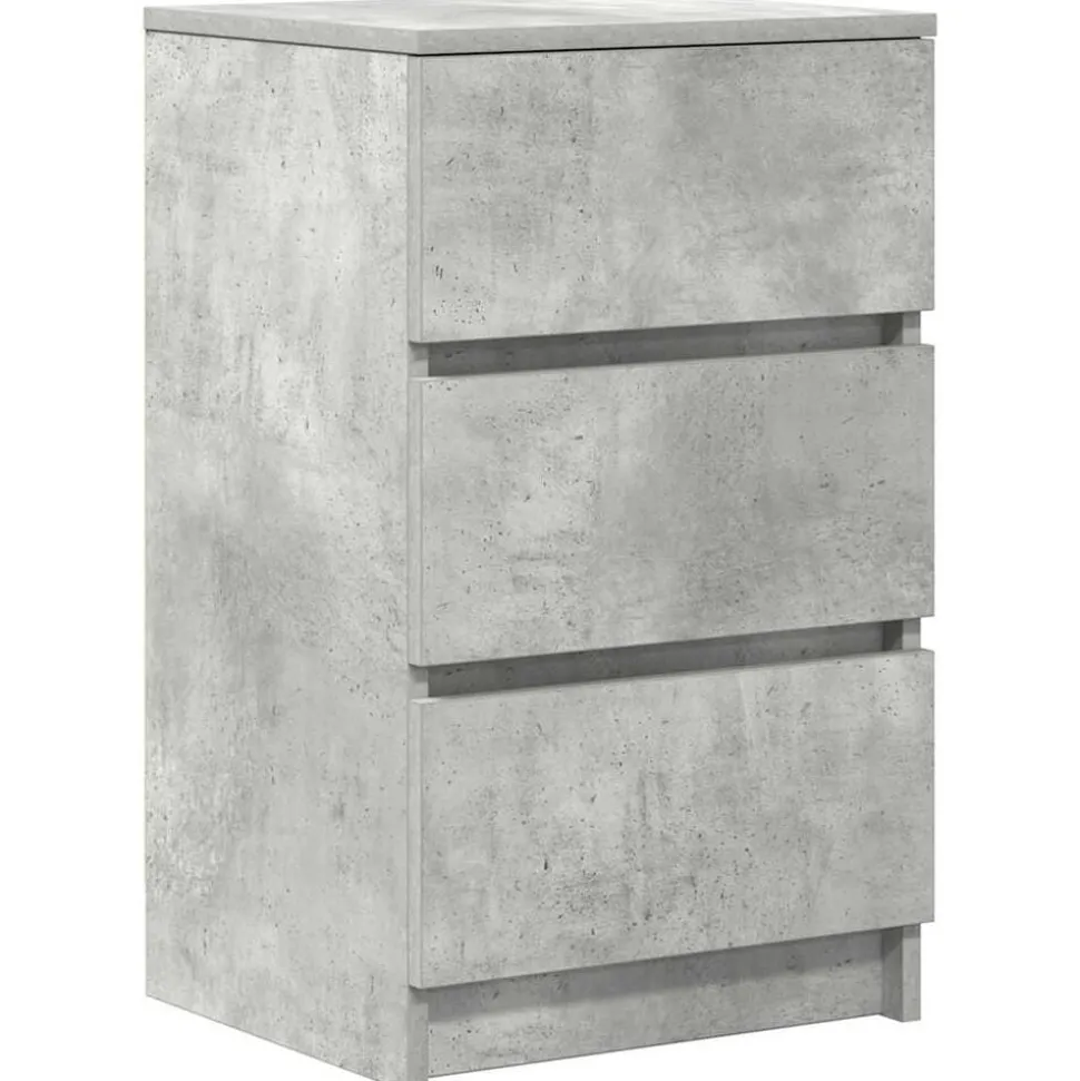 vidaXL Nachtkastje met 3 lades 39x35x65 cm betongrijs