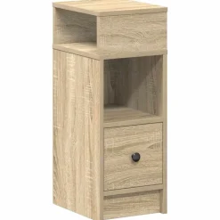 vidaXL Nachtkastje met lade 25x31x66 cm sonoma eikenkleurig