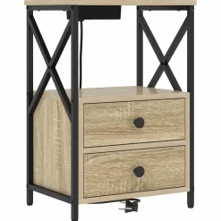 vidaXL Nachtkastje met lade Sonoma Eiken 40 x 31 x 60 cm Bewerkt hout