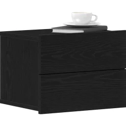vidaXL Nachtkastje met lade Zwart Eiken 40 x 30 x 30 cm Bewerkt hout