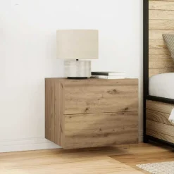 vidaXL Nachtkastje met lade Artisan Eiken 50 x 39 x 41 cm Bewerkt hout
