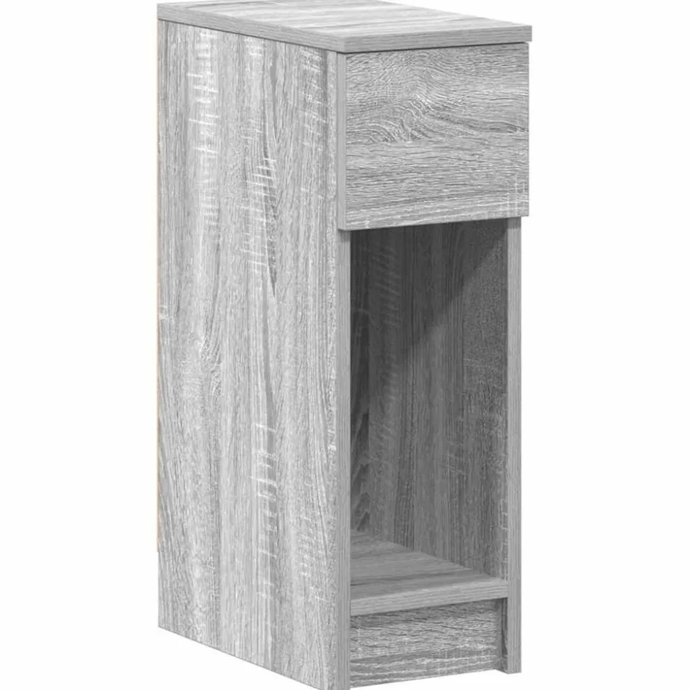 vidaXL Nachtkastje met lade 20x36x60 cm grijs sonoma eikenkleurig