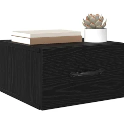vidaXL Nachtkastje met lade Zwart eiken 35 x 35 x 20 cm Bewerkt hout
