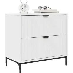 vidaXL Nachtkastje met lade Wit 63.5 x 36 x 61 cm Bewerkt hout