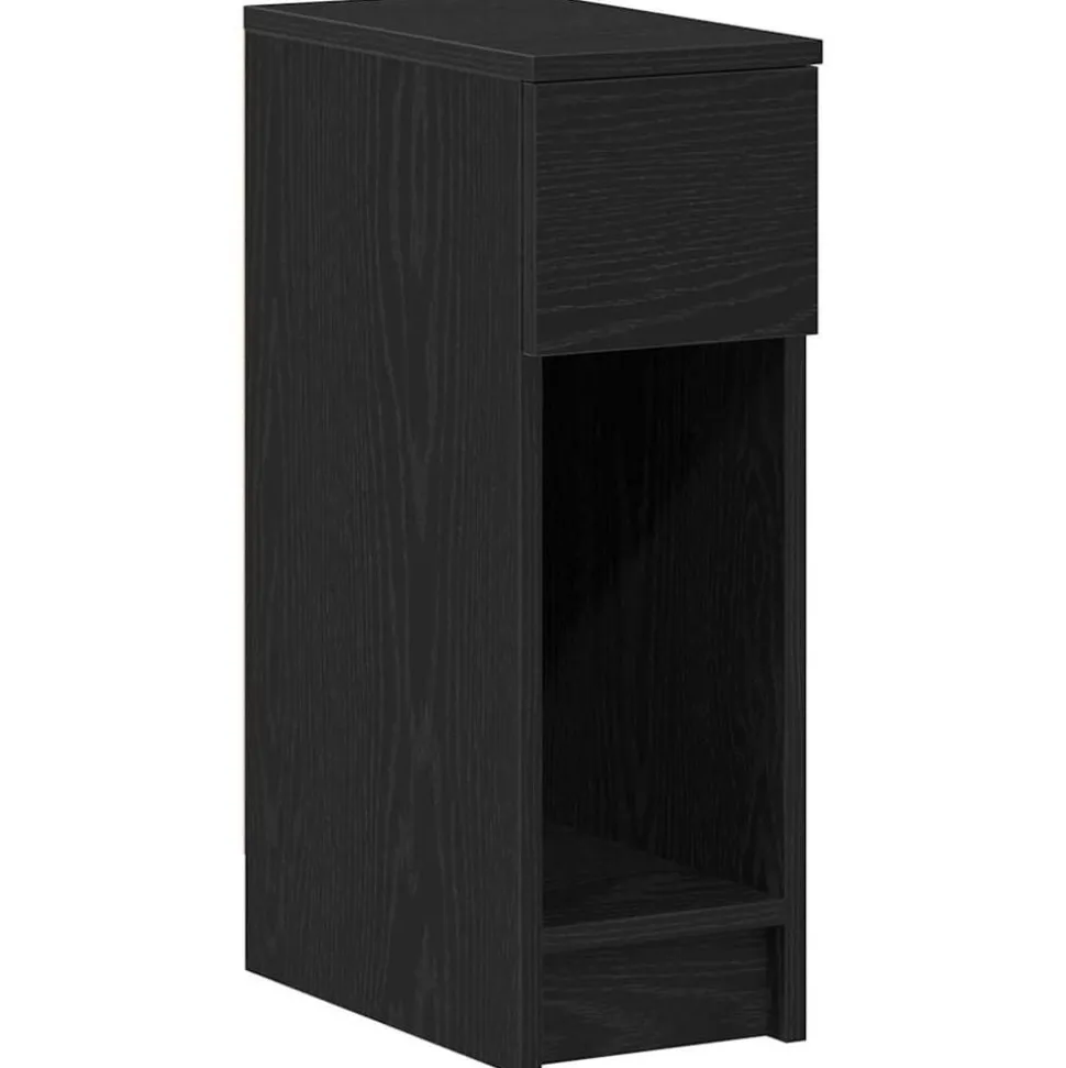 vidaXL Nachtkastje met lade 20x36x60 cm zwart eikenkleurig
