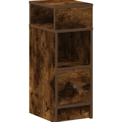 vidaXL Nachtkastje met lade 25x31x66 cm gerookt eikenkleurig