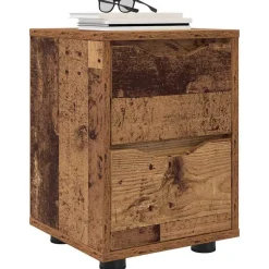 vidaXL Nachtkastje met lade Oud Hout 30,5 x 30 x 43 cm Bewerkt hout