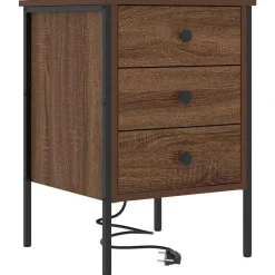 vidaXL Nachtkastje met lade Bruin Eiken 42 x 41 x 61 cm Bewerkt hout