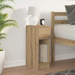 vidaXL Nachtkastje met lade 20x36x60 cm artisanaal eikenkleurig