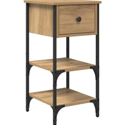 vidaXL Nachtkastje met lade Bruin 33,5 x 36 x 70 cm Geconstrueerd hout