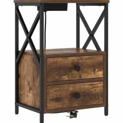 vidaXL Nachtkastje met lade Gerookt eiken 40 x 31 x 60 cm Bewerkt hout