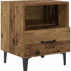 vidaXL Nachtkastje met lade Oudhout 40 x 35 x 47,5 cm Bewerkt hout