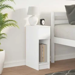 vidaXL Nachtkastje met lade 20x36x60 cm wit