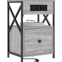 vidaXL Nachtkastje met lade Grijs Sonoma 40 x 31 x 60 cm Bewerkt hout