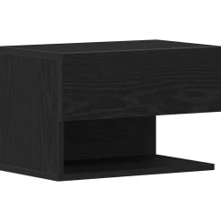 vidaXL Nachtkastje met lade Zwart Eiken 46 x 30 x 30 cm Bewerkt hout