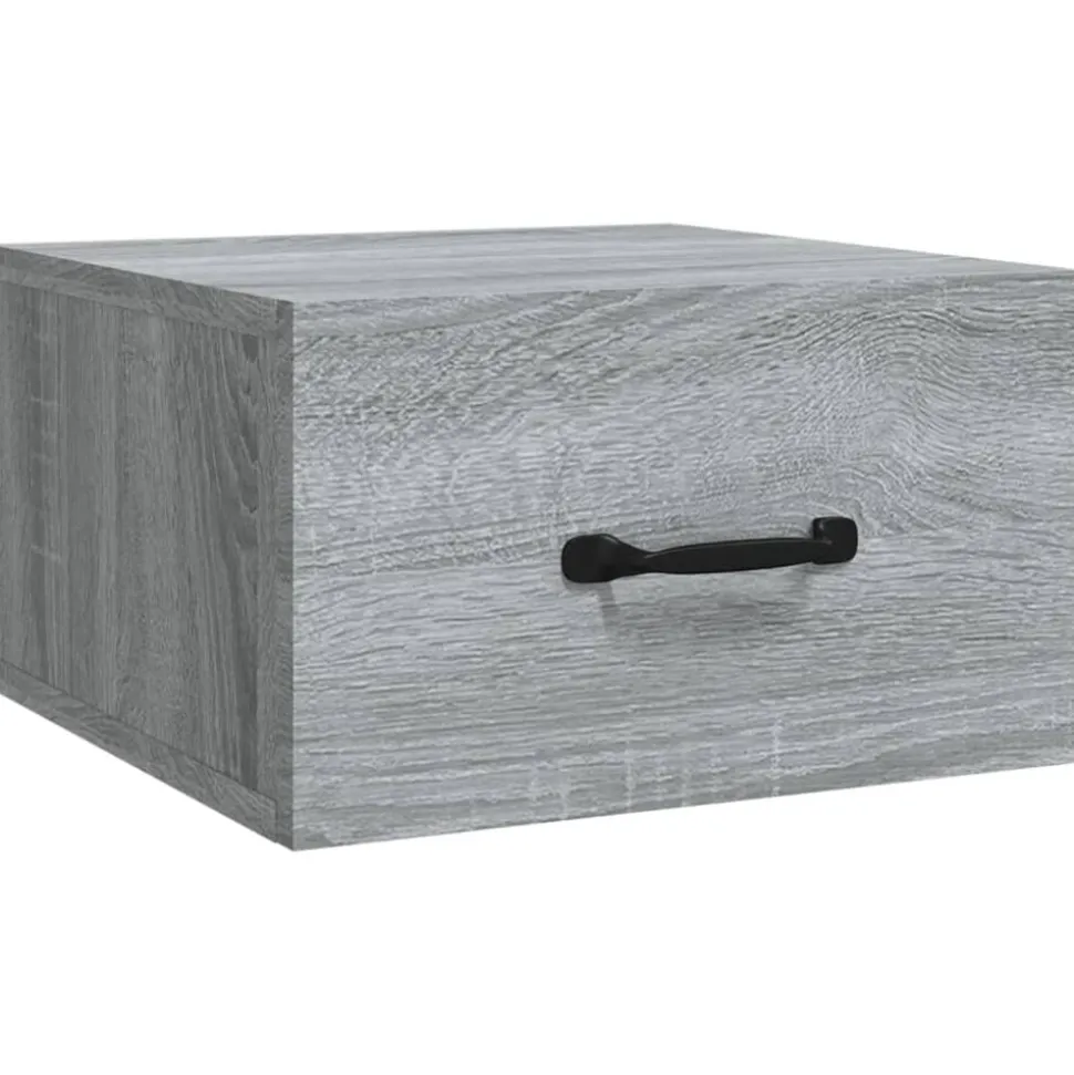 vidaXL Nachtkastje wandgemonteerd 35x35x20 cm grijs sonoma eikenkleur