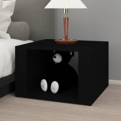 vidaXL Nachtkastje 57x55x36 cm bewerkt hout zwart