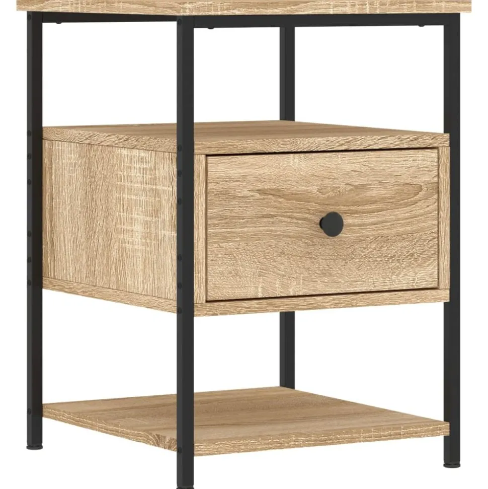 vidaXL Nachtkastje 40x42x56 cm bewerkt hout sonoma eikenkleurig