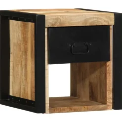 vidaXL Nachtkastje 40x35x40 cm massief ruw mangohout