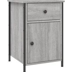 vidaXL Nachtkastje 40x42x60 cm bewerkt hout grijs sonoma eikenkleurig