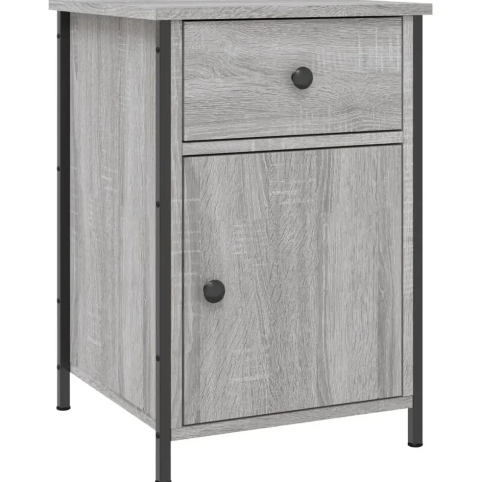 vidaXL Nachtkastje 40x42x60 cm bewerkt hout grijs sonoma eikenkleurig