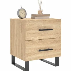 vidaXL Nachtkastje 40x35x47,5 cm bewerkt hout sonoma eikenkleurig