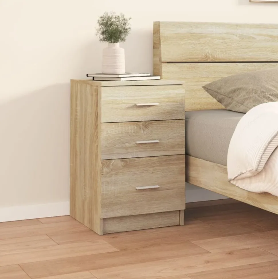 vidaXL Nachtkastje 40x40x63 cm bewerkt hout sonoma eikenkleurig