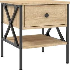 vidaXL Nachtkastje 40x42x45 cm bewerkt hout sonoma eikenkleurig