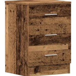 vidaXL Nachtkastje 38x35x55 cm bewerkt hout oud houtkleurig