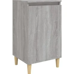 vidaXL Nachtkastje 40x35x70 cm bewerkt hout grijs sonoma eikenkleurig