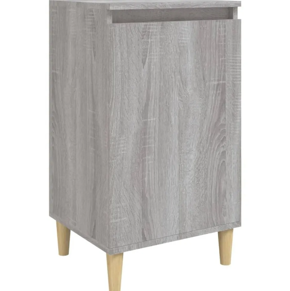 vidaXL Nachtkastje 40x35x70 cm bewerkt hout grijs sonoma eikenkleurig