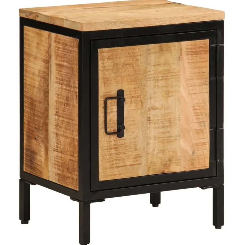 vidaXL Nachtkastje 40x30x52,5 cm massief ruw mangohout