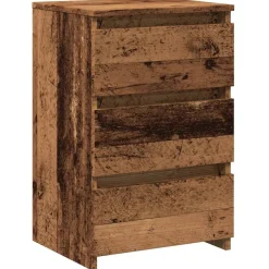 vidaXL Nachtkastje 40x35x62,5 cm bewerkt hout oud houtkleurig