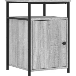 vidaXL Nachtkastje 40x42x60 cm bewerkt hout grijs sonoma eikenkleurig