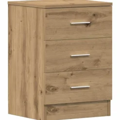 vidaXL Nachtkastje 38x35x55 cm bewerkt hout artisanaal eikenkleur