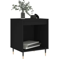 vidaXL Nachtkastje 40x35x50 cm bewerkt hout zwart
