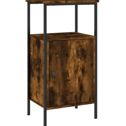 vidaXL Nachtkastje 41x31x80 cm bewerkt hout gerookt eikenkleurig