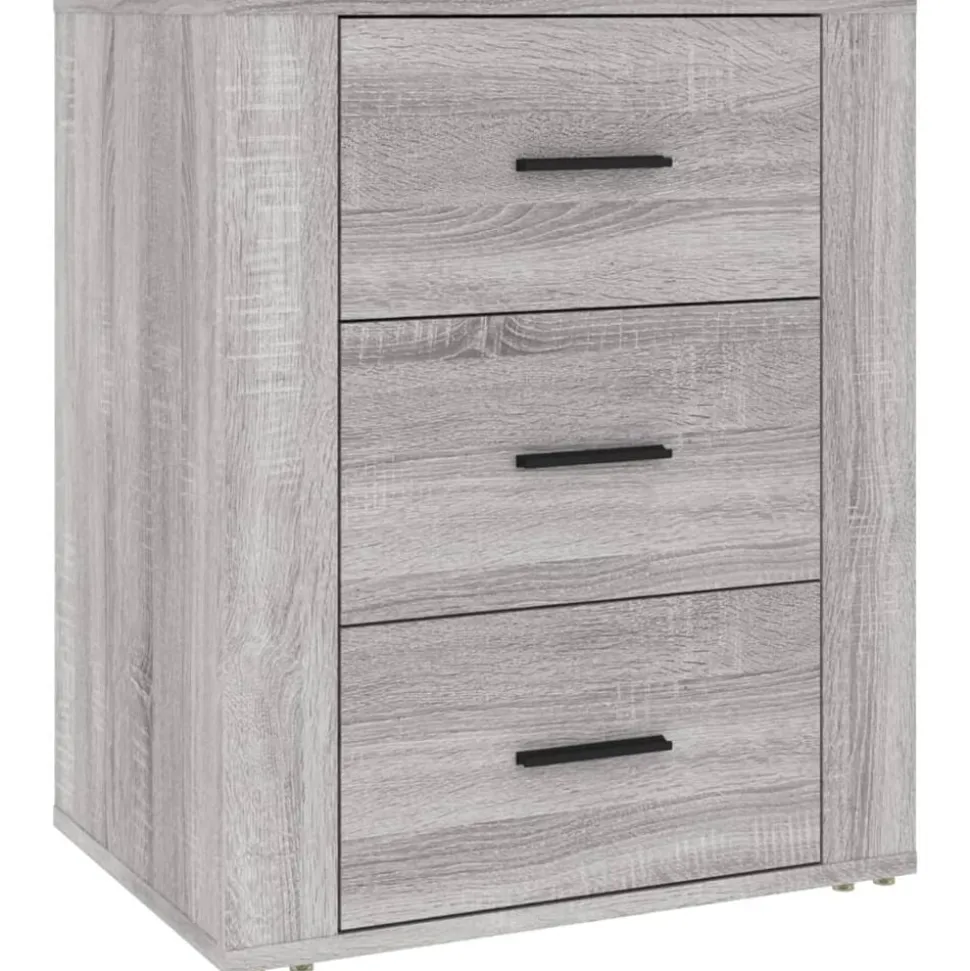 vidaXL Nachtkastje 50x36x60 cm bewerkt hout grijs sonoma eikenkleurig